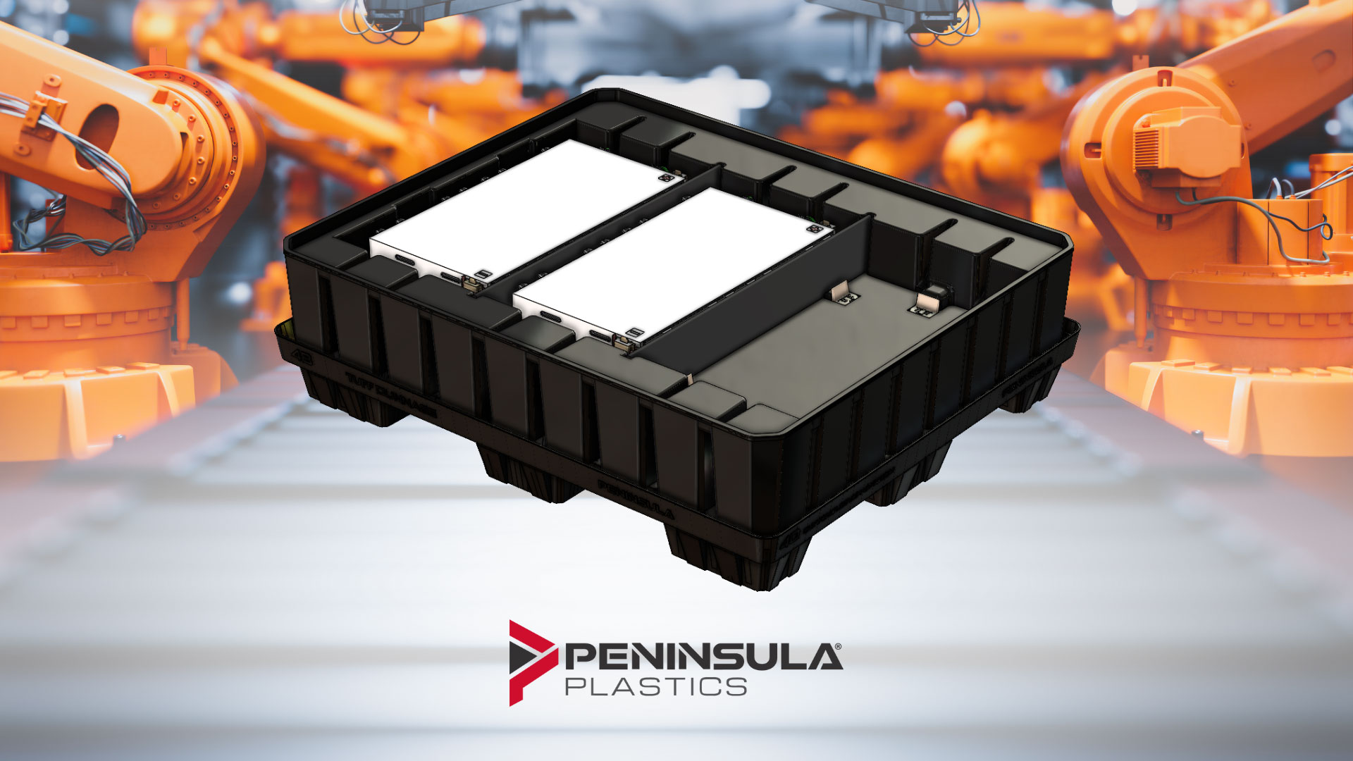 Electric vehicle custom battery module tray from Peninsula Plastics